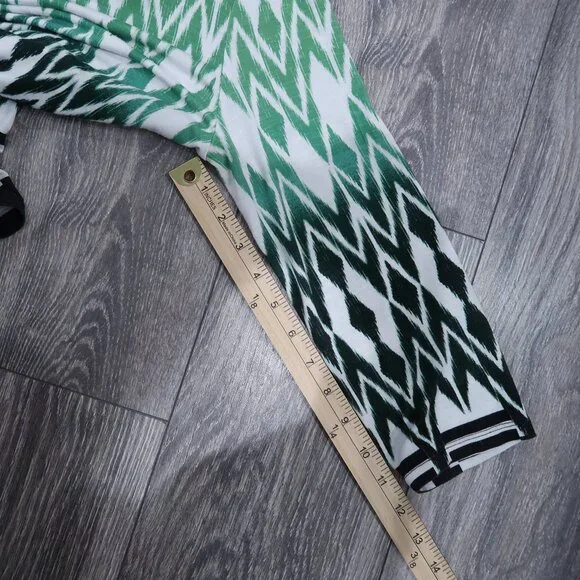 Chicos Womens Easywear Top 3/4 Sleeve Geometric Print Ombre Scoop Neck Shirt 0 - Picture 12 of 13